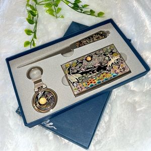 🌸Vintage Gift Set 🌸 Card Holder • Letter Opener • Key Ring